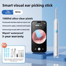 Smart Visual Ear Sticks Otoscope Endoscope Wax Removal Tool Earpick Mini Camera Health Care Ear Cleaner (Color: Y38 White 9Pcs)