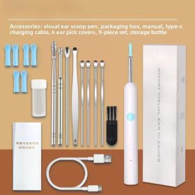 Smart Visual Ear Sticks Otoscope Endoscope Wax Removal Tool Earpick Mini Camera Health Care Ear Cleaner (Color: Y10 White-9pcs)