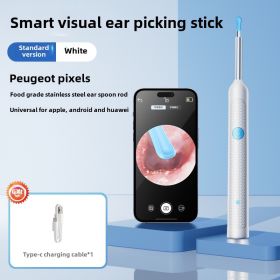 Smart Visual Ear Sticks Otoscope Endoscope Wax Removal Tool Earpick Mini Camera Health Care Ear Cleaner (Color: Y38 White 1pcs)