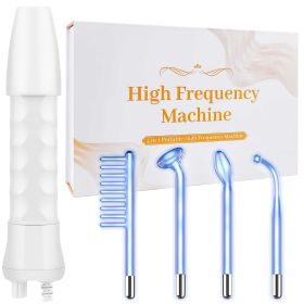 High Frequency Wand 'C Violet Portable Skin Therapy Machine for Anti-Aging - Skin Tightening - Wrinkle Reducing - Dark Circles - 4 in 1 (Color: Blue)